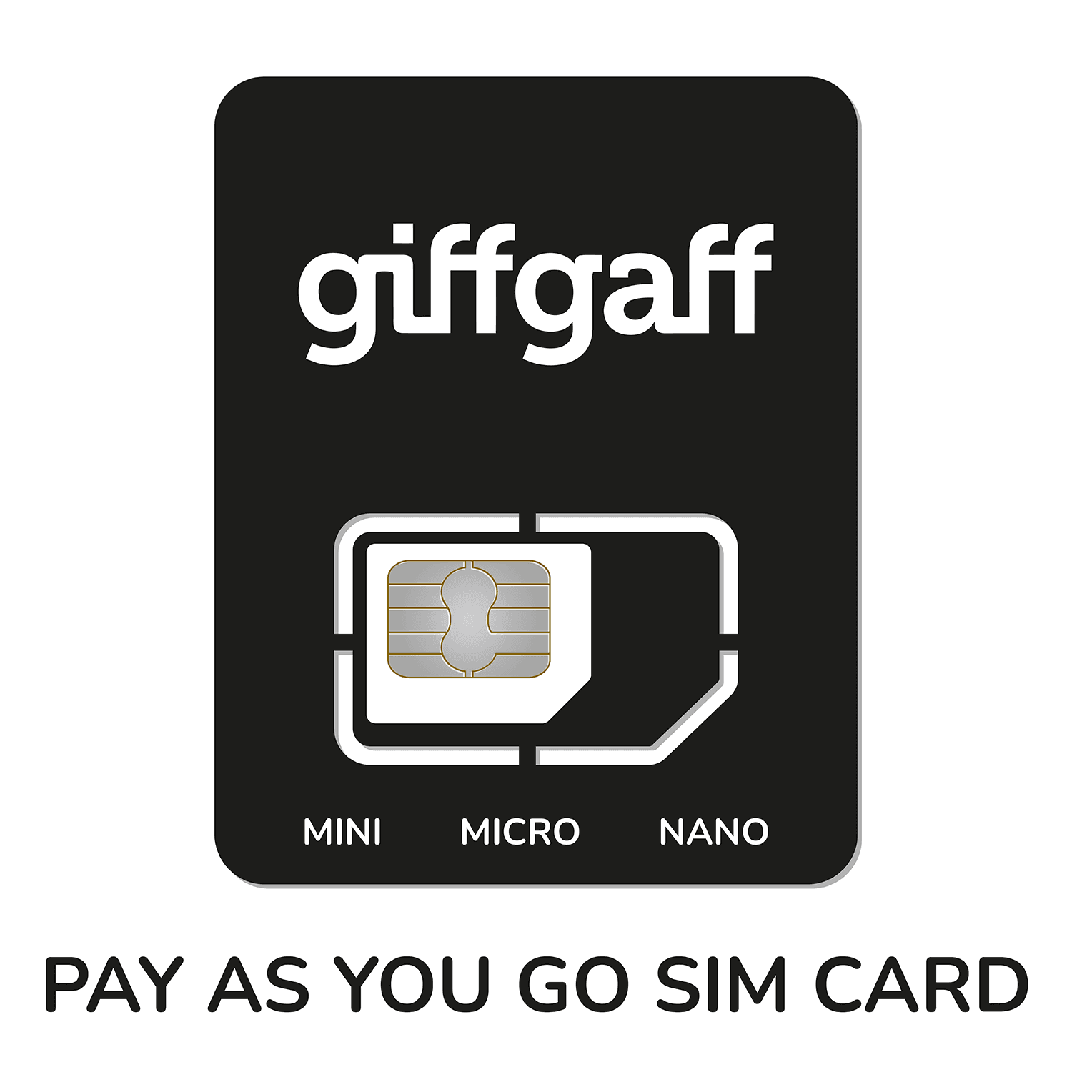 GIFFGAFF Pay As You Go Sim Card Trio