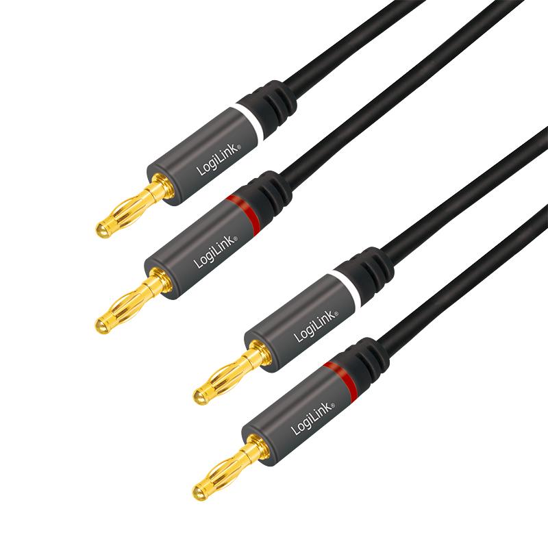 LogiLink CA1211 audio cable 5 m 2 x Banana Black