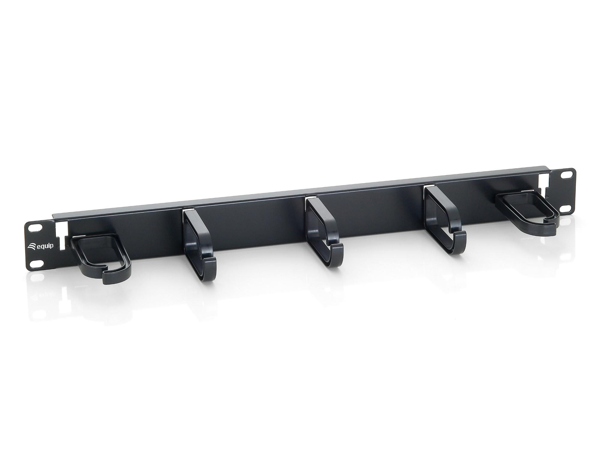 Equip 19" Rack Mount Cable Management Panel. Black (RAL 9005)