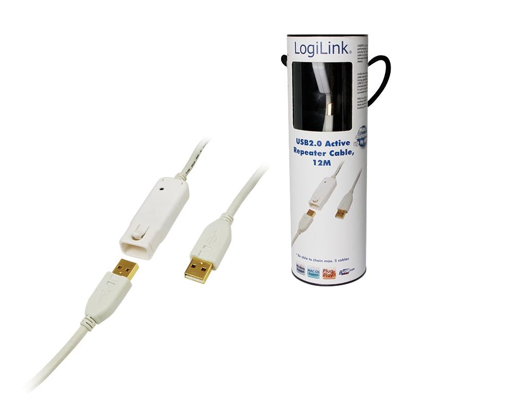 LogiLink 12m USB 2.0 USB cable USB A White