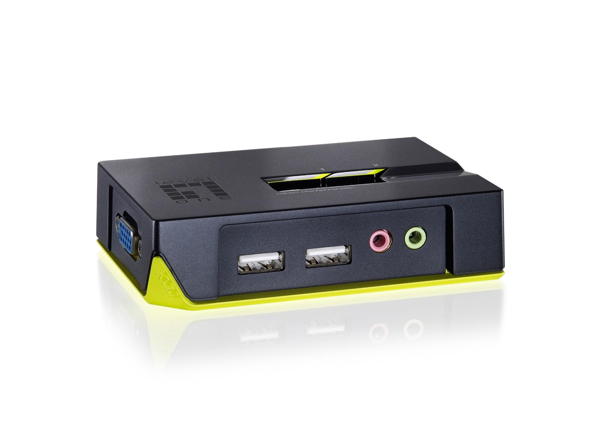 LevelOne 2-Port USB VGA KVM Switch. audio support