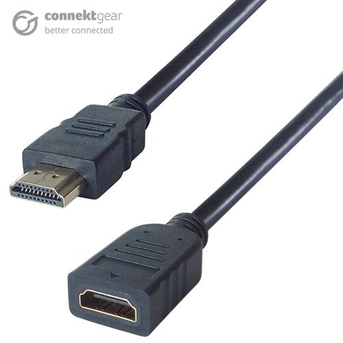 2m 4K HDMI Male to HDMI Female Extension Cable - Black