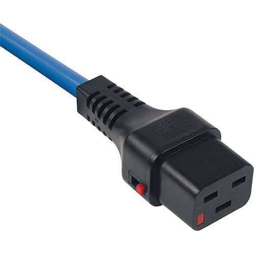 Cablenet 1m IEC C20 - IEC C19 IEC Lock Blue PVC 1.5mm Power Leads