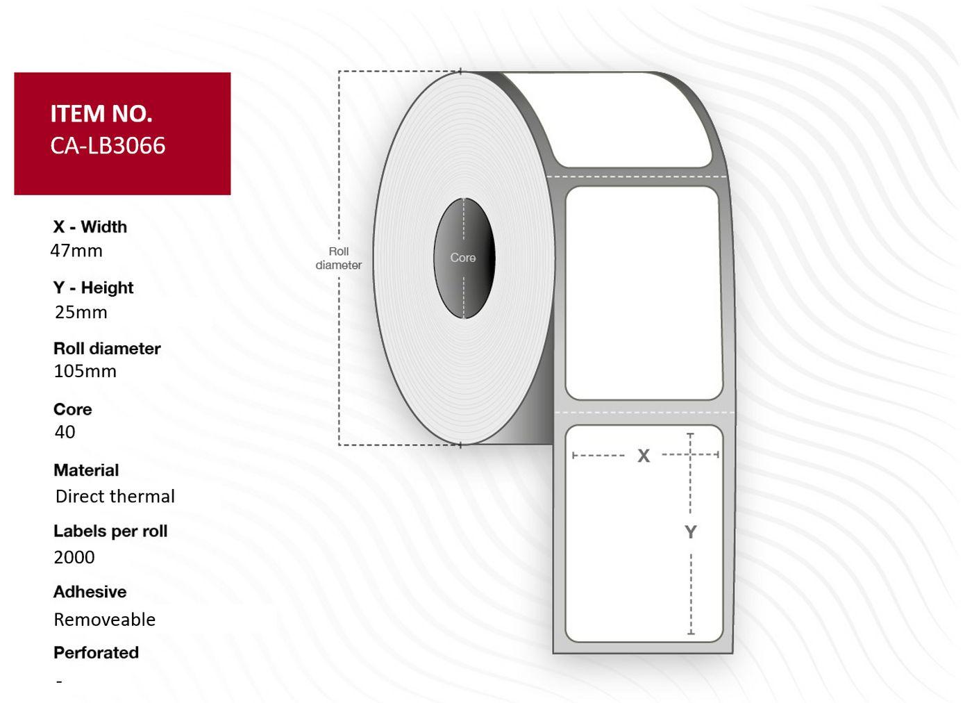 Capture CA-LB3066 printer label White