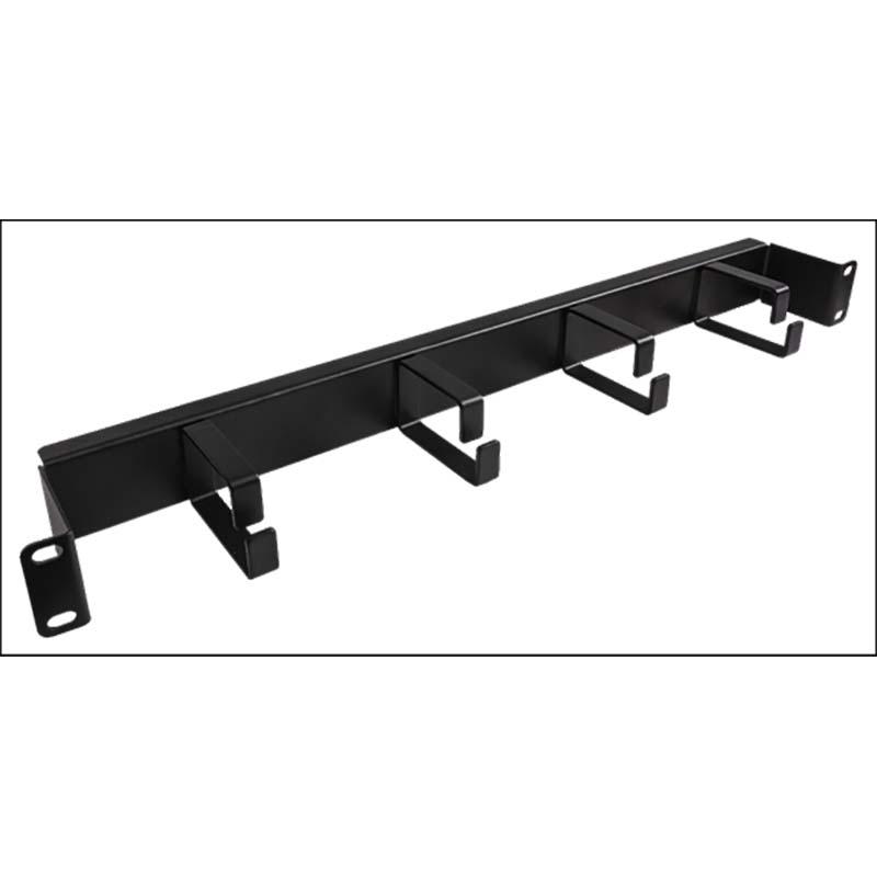 FDL 4 RING 19 INCH RECESSED CABLE MANAGEMENT BAR - BLACK - 1U