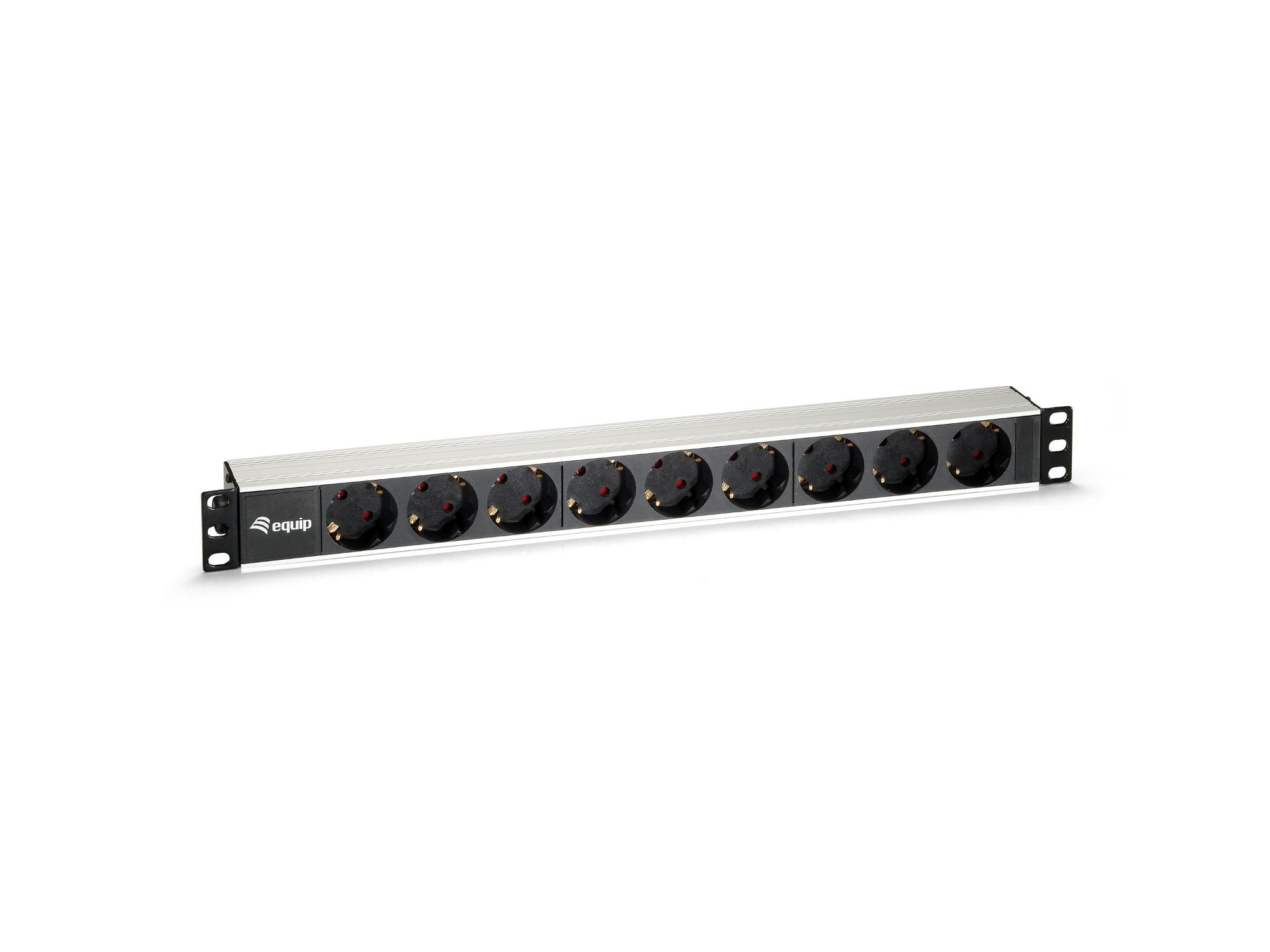 Equip 9-Outlet German Power Distribution Unit. Aluminum Shell