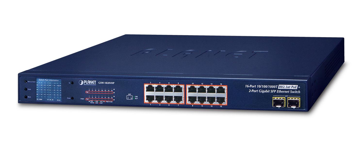 PLANET GSW-1820VHP network switch Unmanaged Gigabit Ethernet (10/100/1