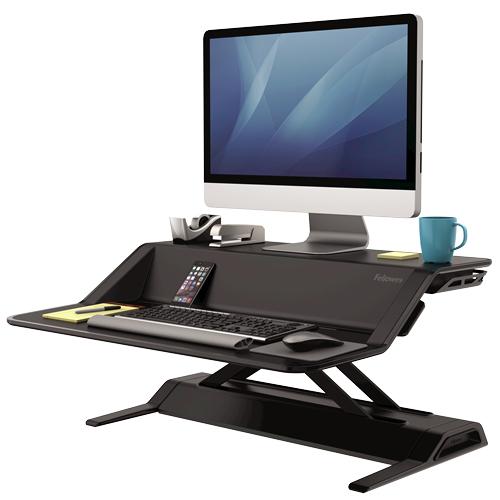 Fellowes Sit Stand Desk Riser - Lotus Height Adjustable Sit Stand Desk