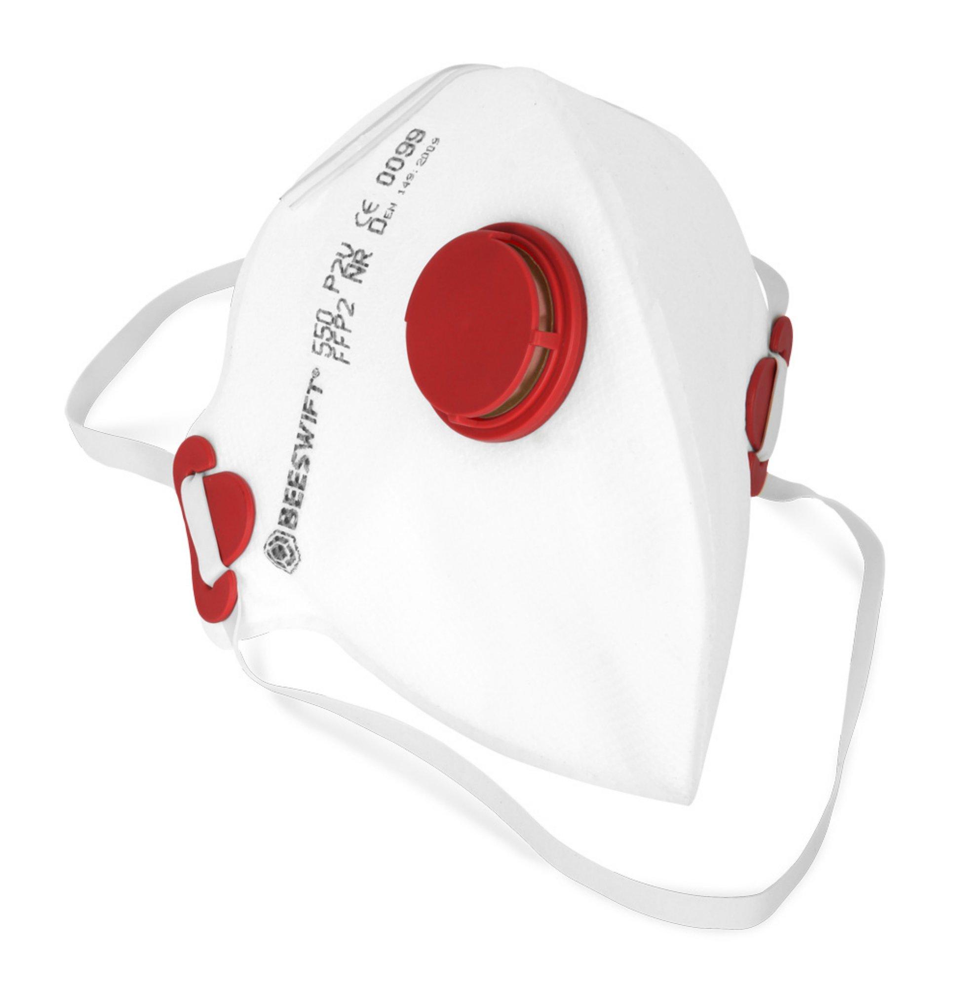 BEESWIFT Fold Flat P2 Mask With Valve White (Box of 20)