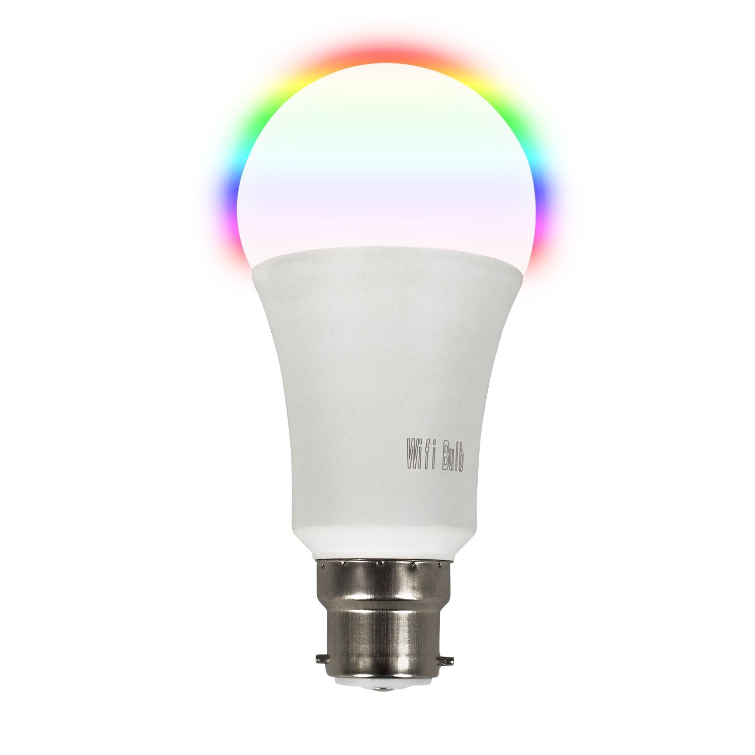 electriQ Dimmable Smart colour Wifi LED Bulb with B22 bayonet base - A