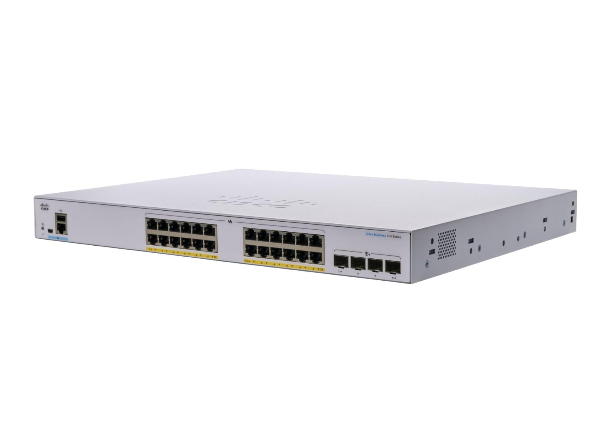 Cisco Business CBS250-24T-4X Smart Switch | 24 Port GE | 4x10G SFP+ | Limited Lifetime Protection (CBS250-24T-4X)