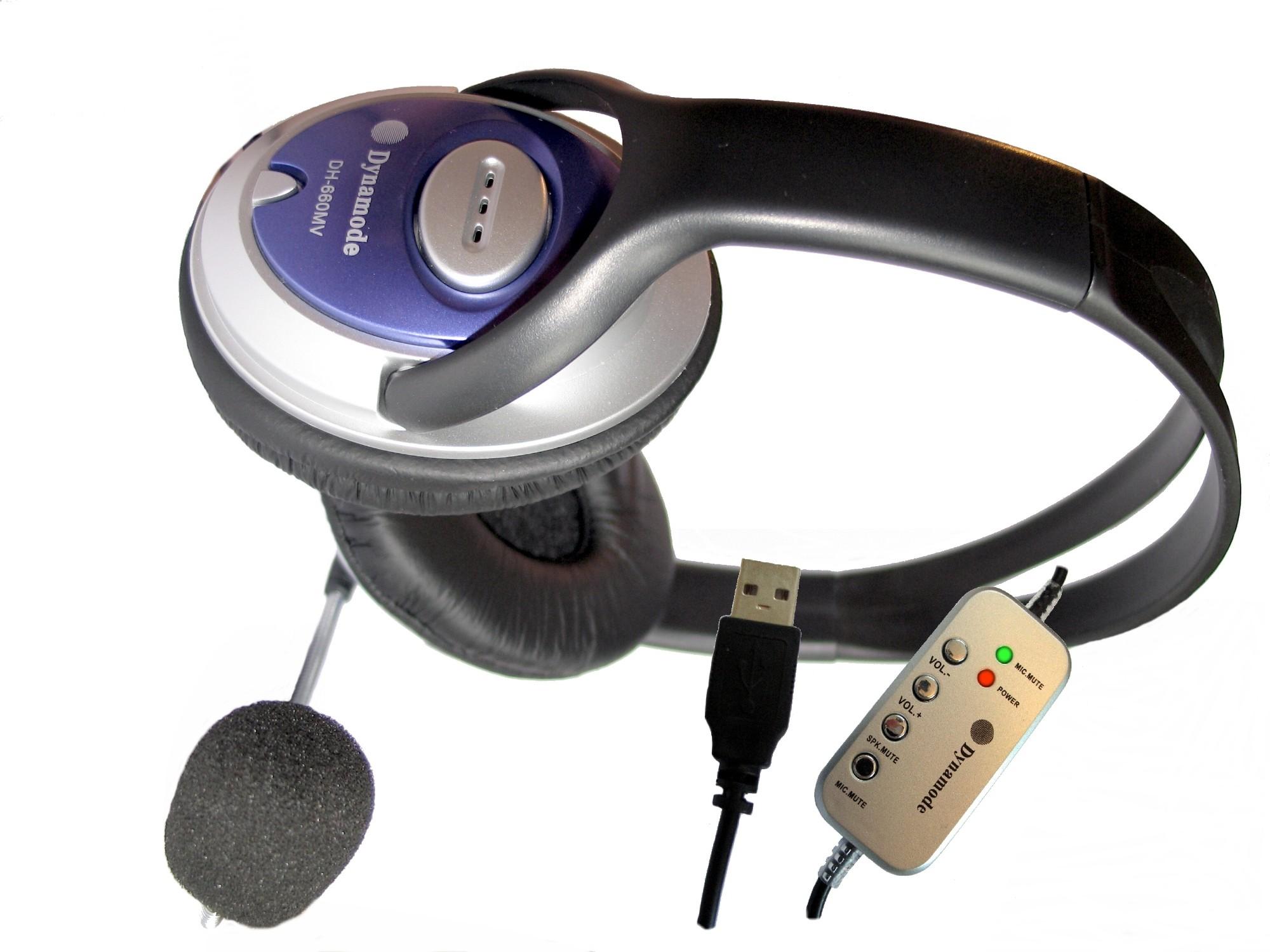 Dynamode Skype Stereo ClearSound headphone with Mic. Headset Wired Cal