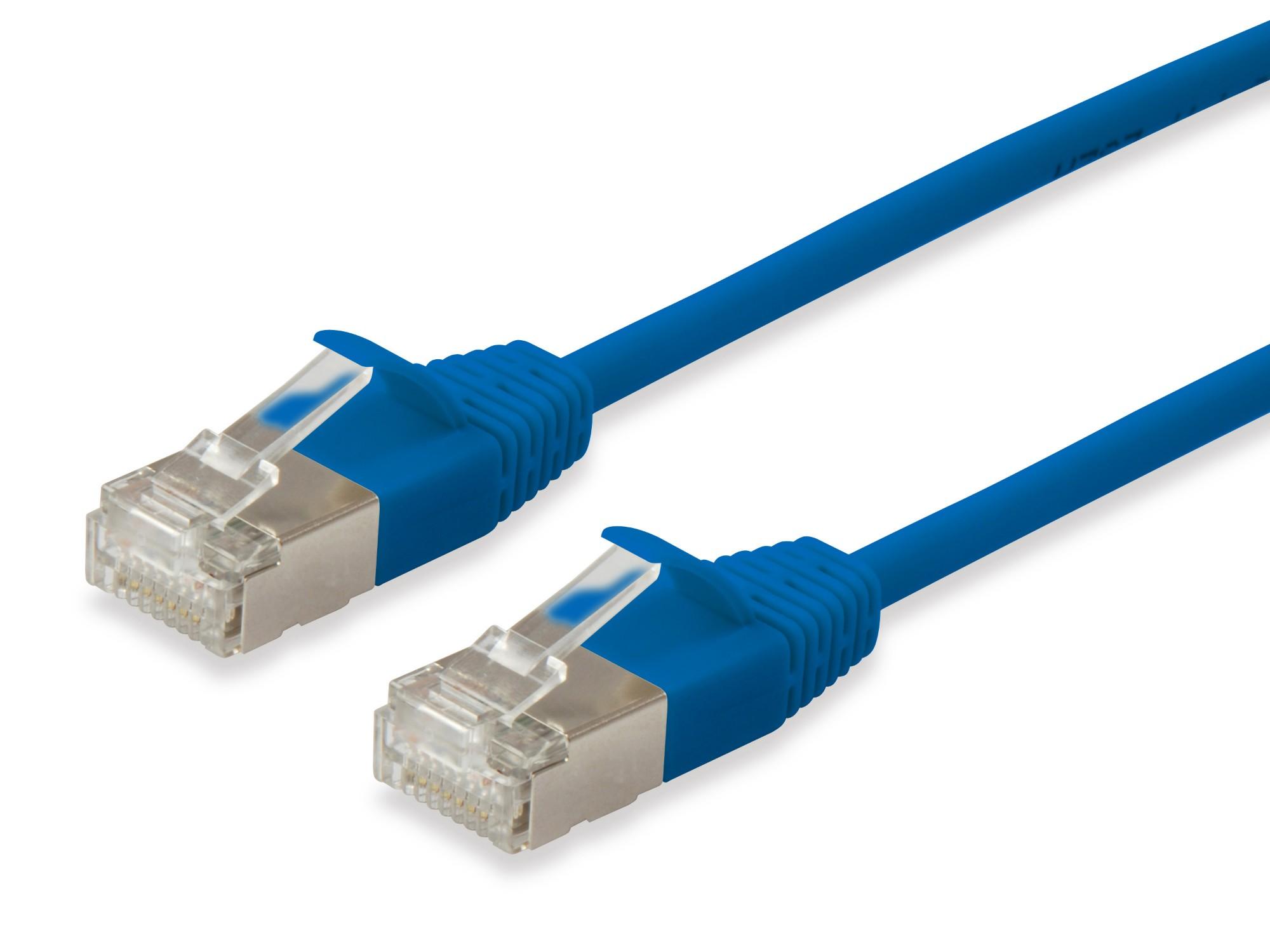 Equip Cat.6A F/FTP Slim Patch Cable. 0.5m. Blue