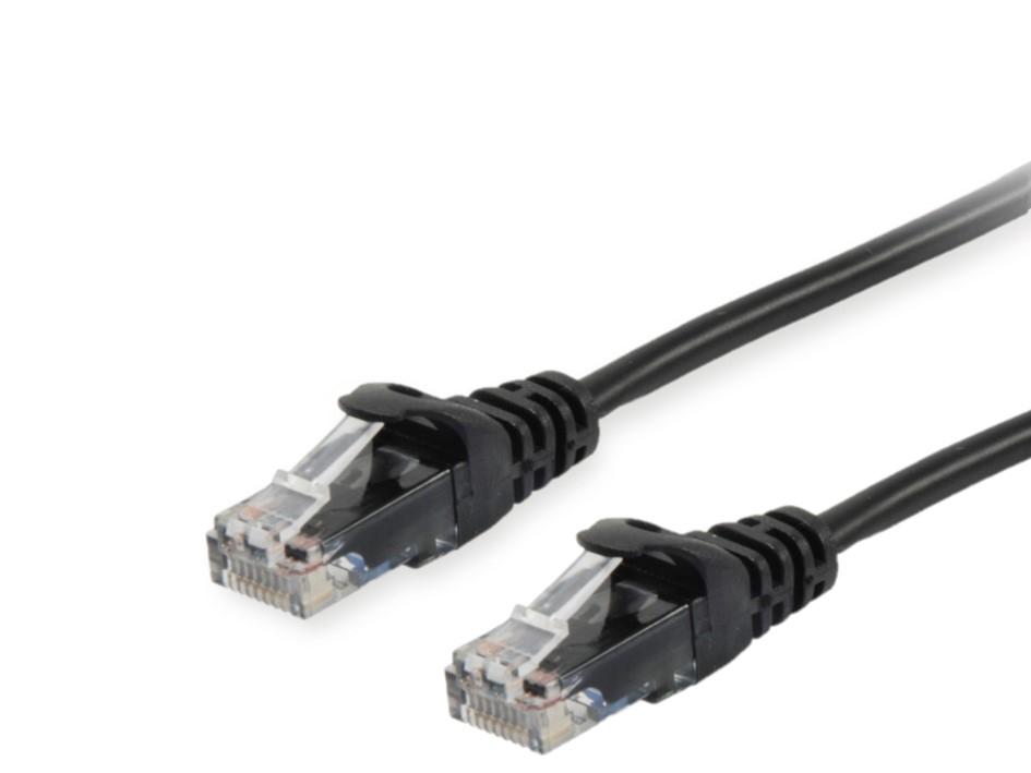 Equip Cat.6A U/UTP Patch Cable. 0.15m. Black