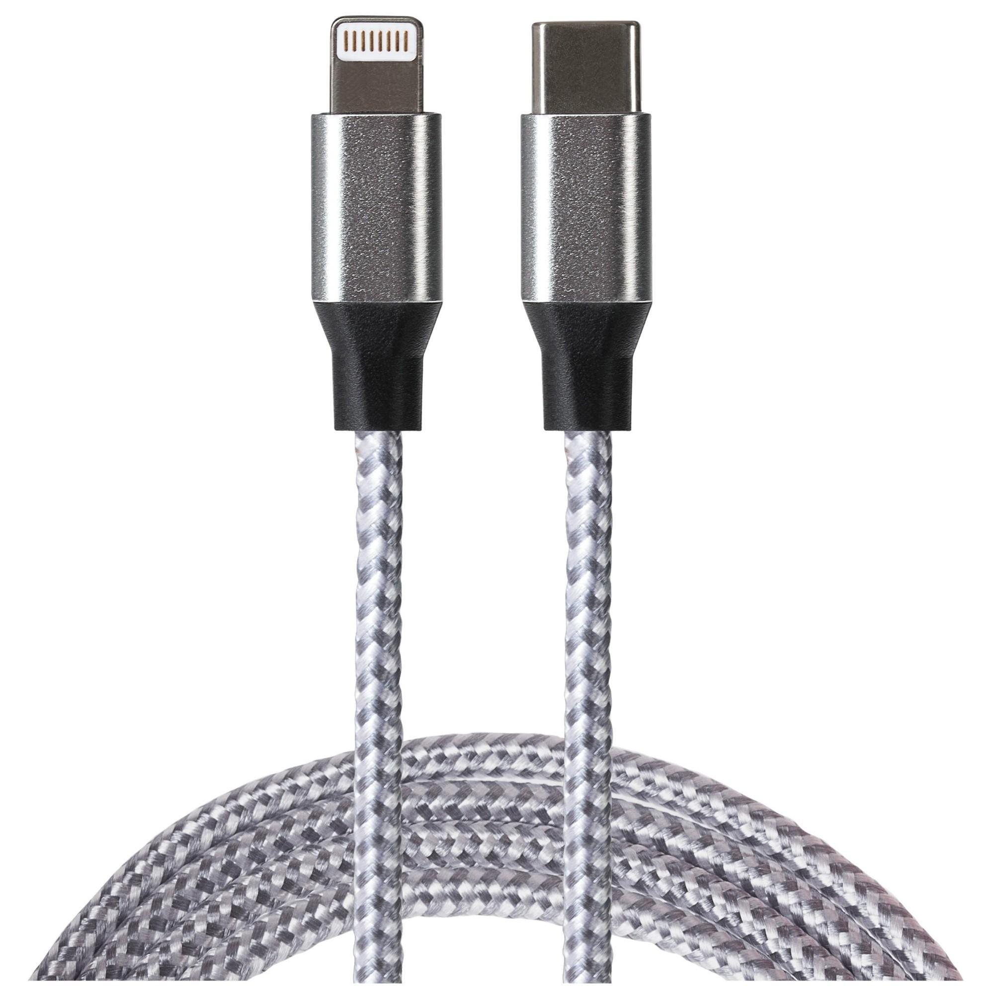 Maplin Lightning Connector to USB-C Cable Braided 27W 1m Retail Packag