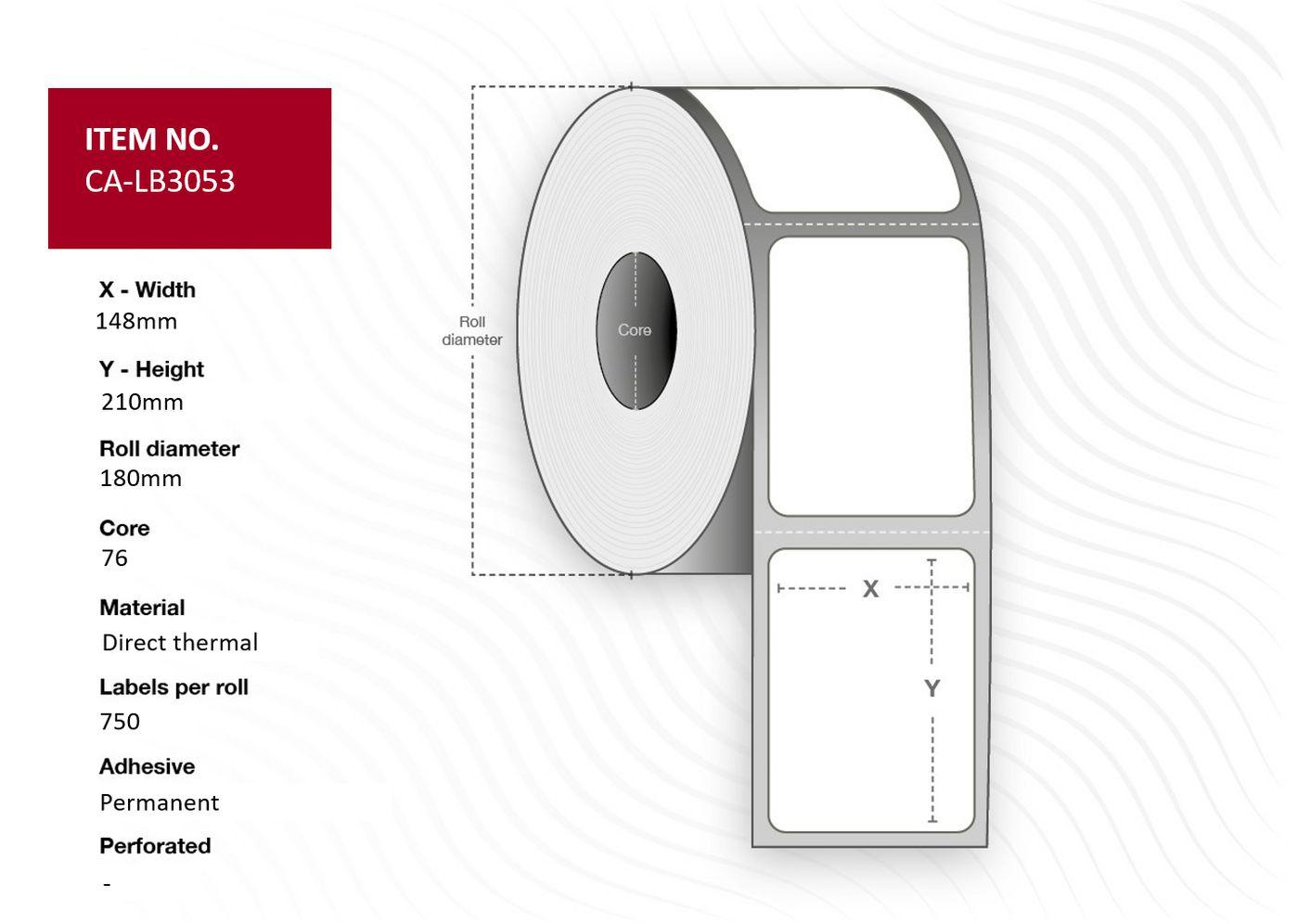 Capture CA-LB3053 printer label White