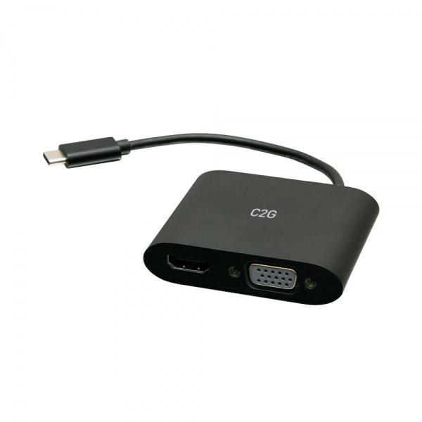 C2G USB-C® To HDMI® And VGA MST Multiport Adapter - 4K 30Hz - Black