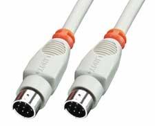 Lindy 8 Pin Mini DIN Cable 2 M Parallel Cable Grey