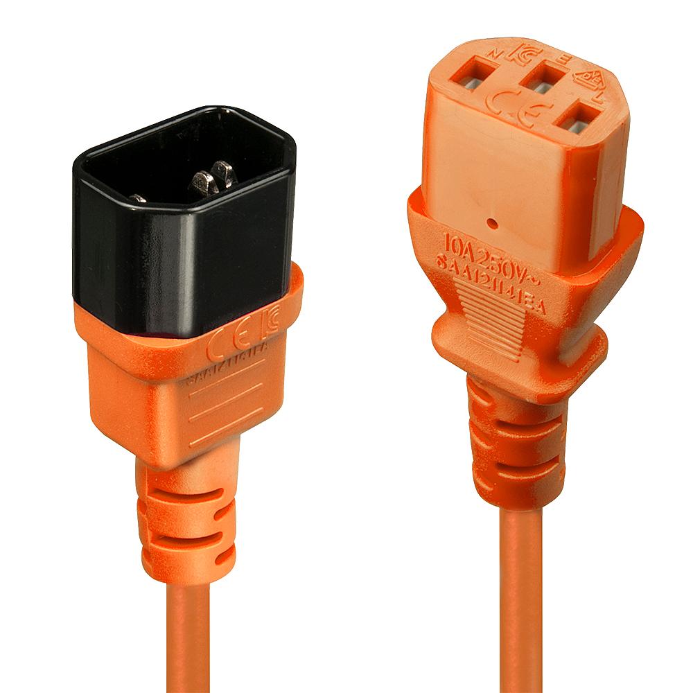 Lindy 0.5m IEC Extension Cable. Orange