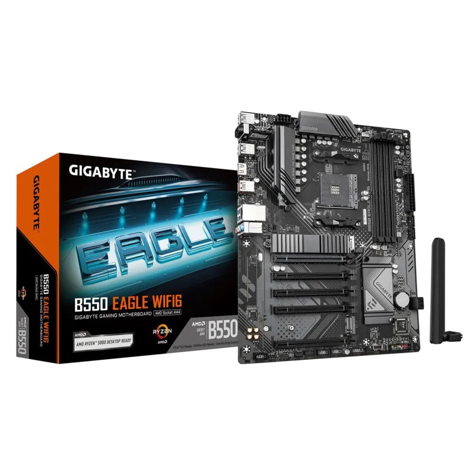 Gigabyte B550 EAGLE WIFI6 AMD AM4 Socket Motherboard. ATX. 4x DDR4 Slo