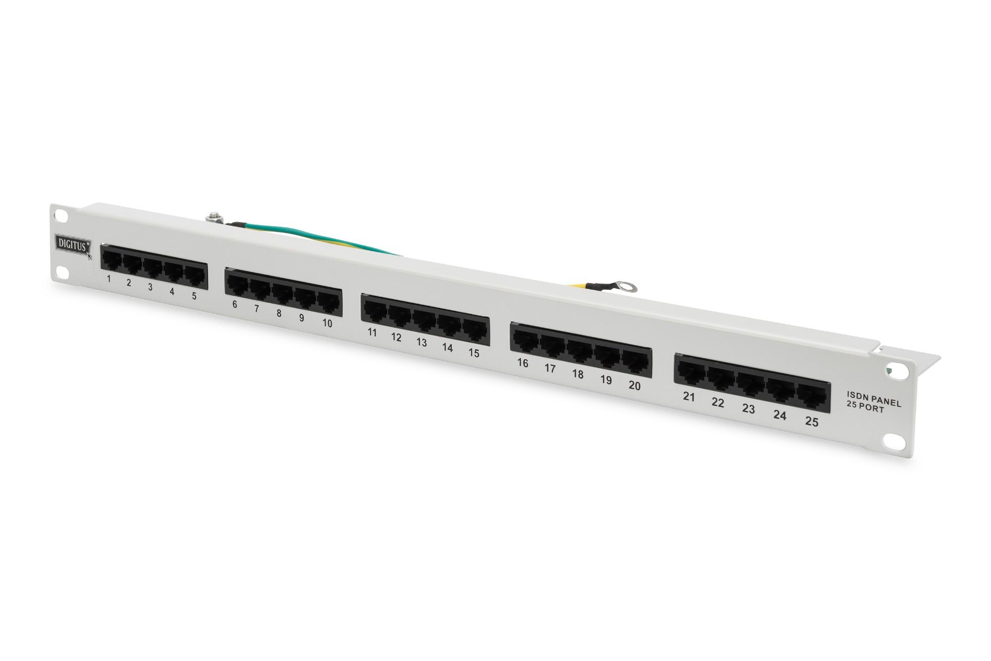 Digitus CAT 3 ISDN Patch Panel. unshielded. grey