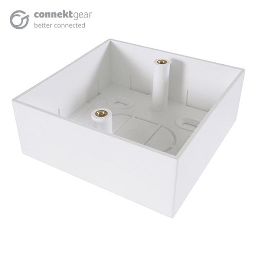 connektgear Single Gang Back Box Surface Mount 32mm Deep - White