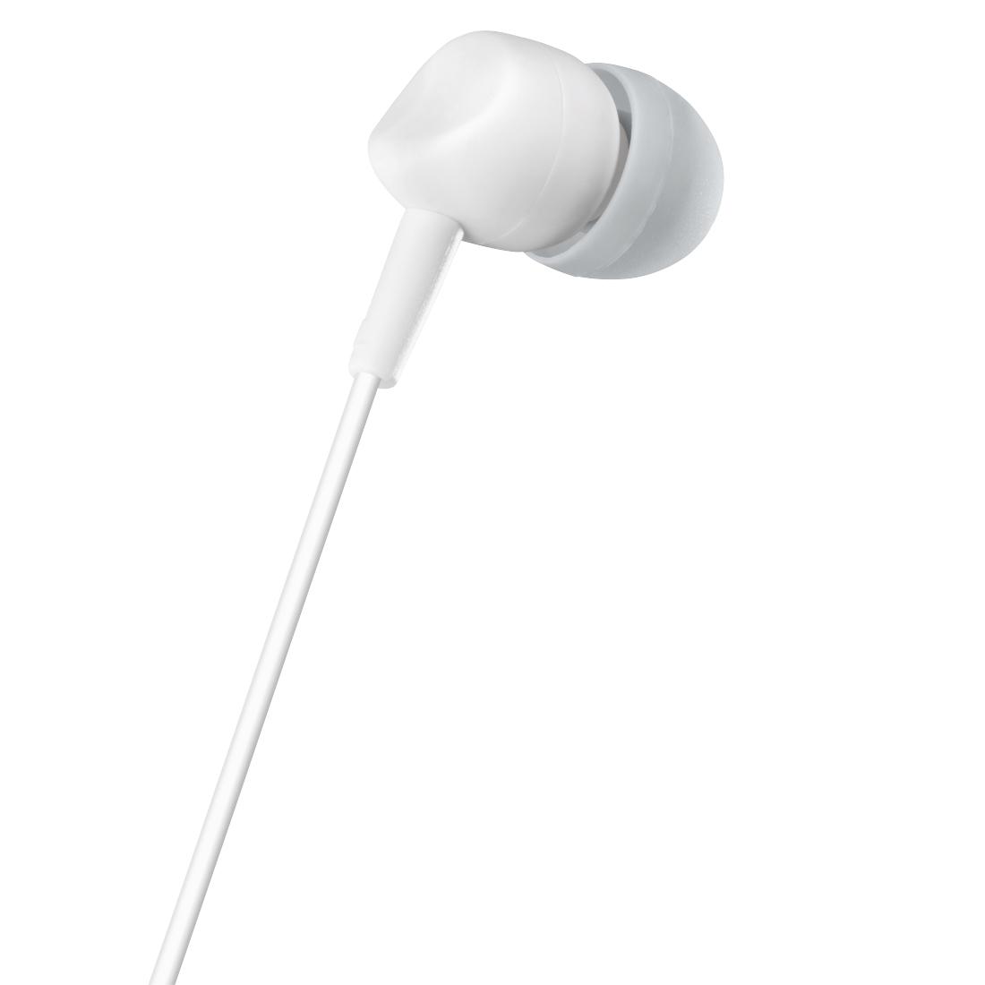 Hama Kooky In-Ear Earset 3.5mm Jack Inline Microphone Answer Button Cable Kink Protection White