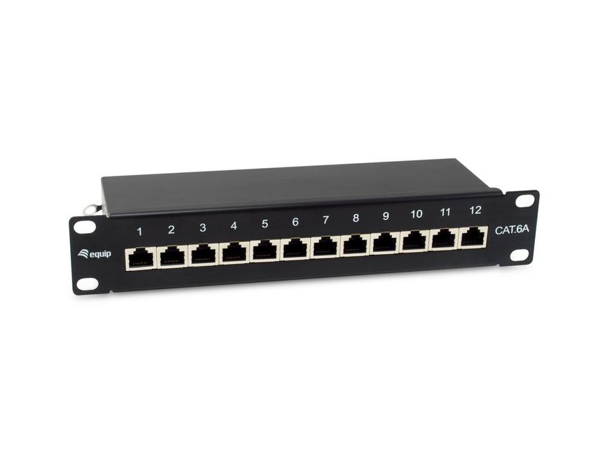 LevelOne Equip 326623 12-Port Cat.6A Desktop Patch Panel; 10 ; Black