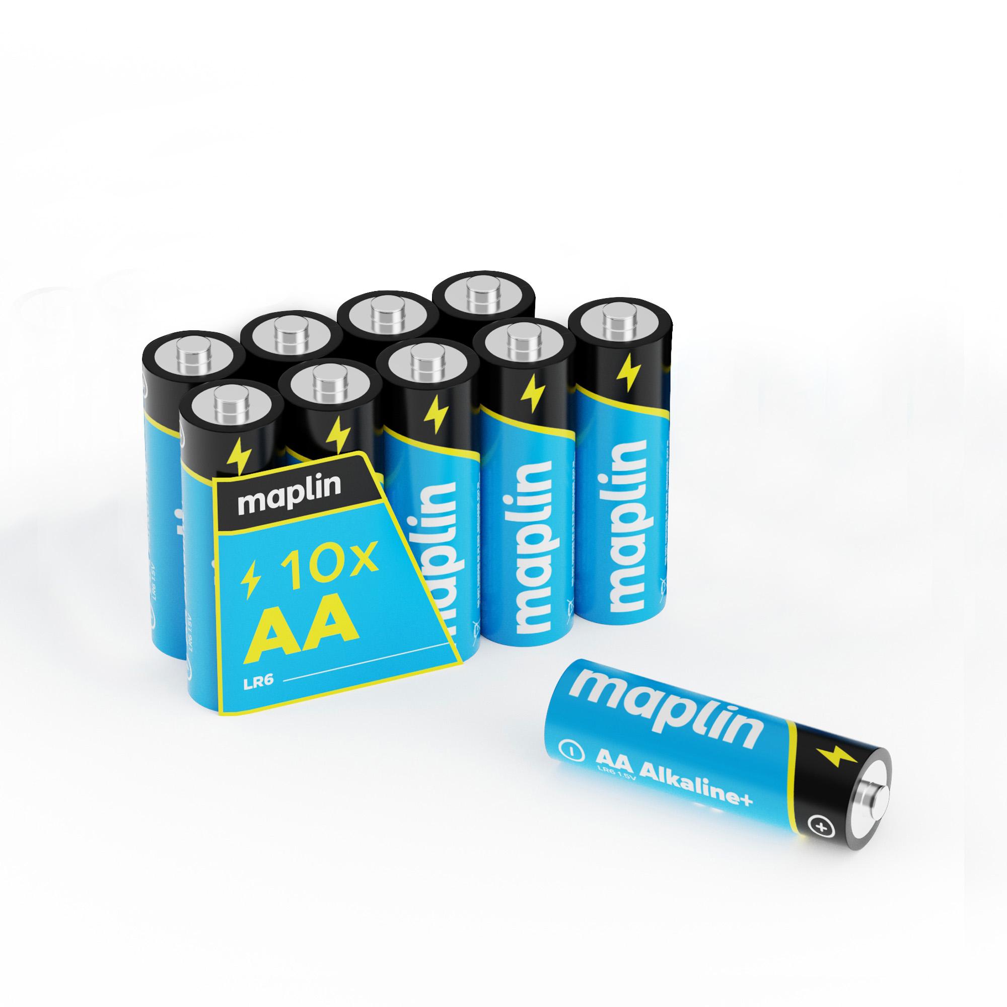 Maplin AA LR6 1.5V Alkaline Batteries 7 Year Shelf Life High Performan