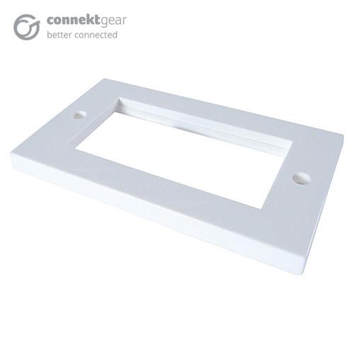 connektgear AV Double Faceplate - 4 Module 146 x 86mm Flat Edge - Whit