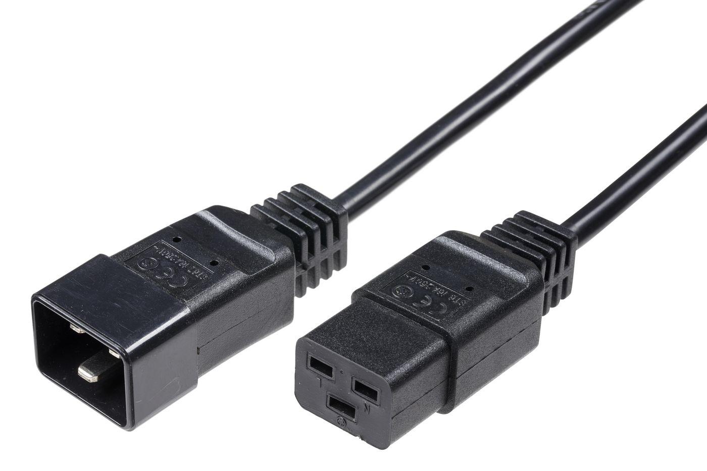 Microconnect PE141520 power cable Black 2 m C20 coupler C19 coupler