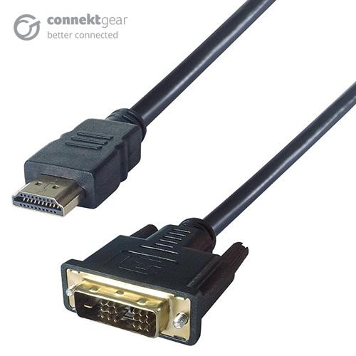 connektgear 3m HDMI to DVI-D Monitor Connector Cable - Male to Male -