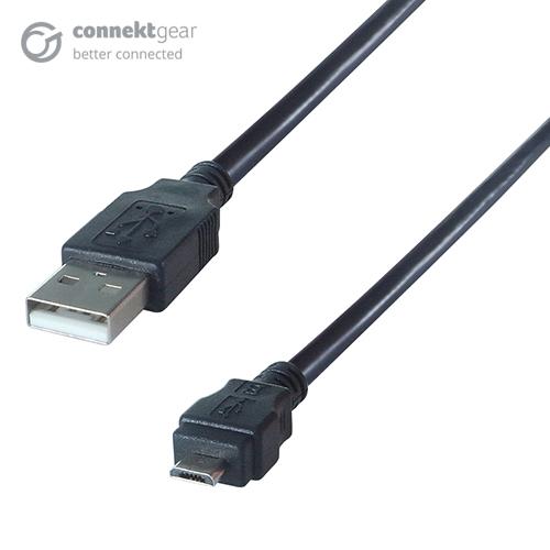 connektgear 1m USB 2 Android Charge and Sync Cable A Male to B Micro M