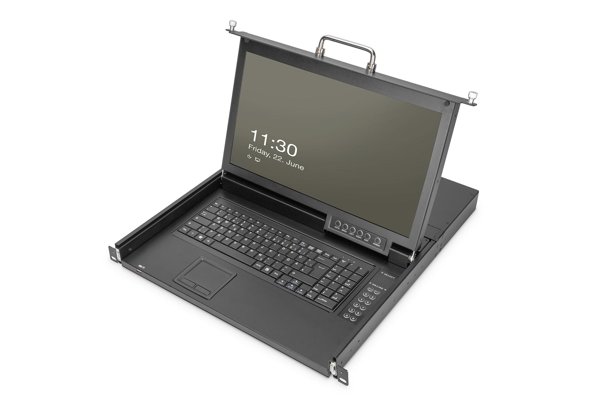 Digitus 17" HD LCD KVM console. 16 HDMI ports. US keyboard