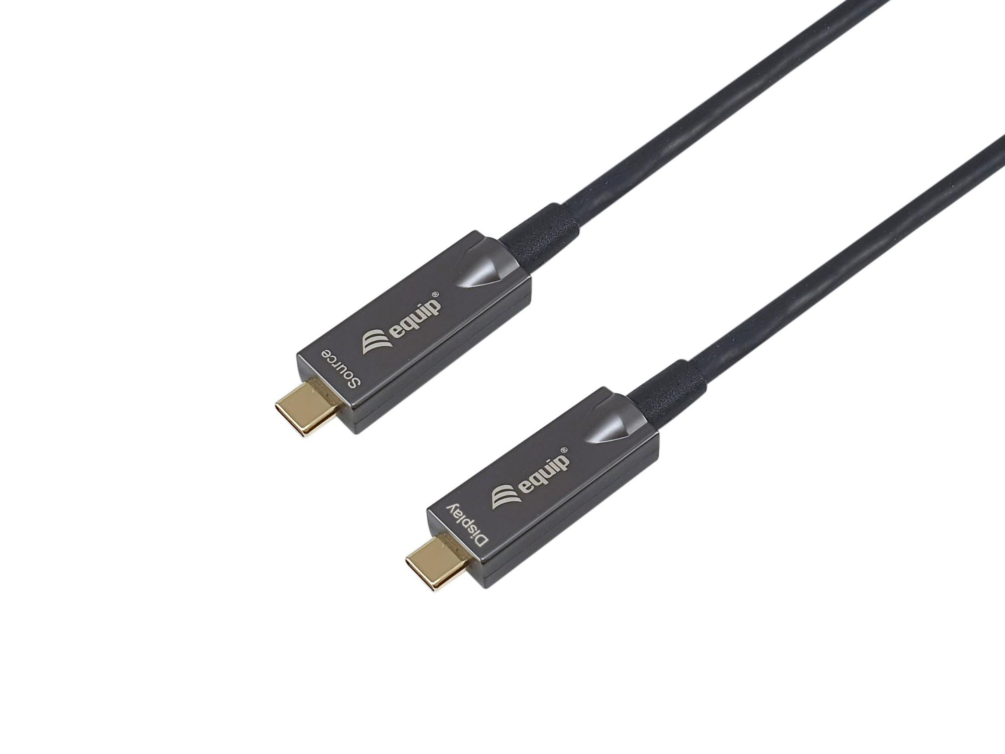 Equip USB-C to C Active Optical Cable. 10m. 4K/60Hz. Video+Data+PD