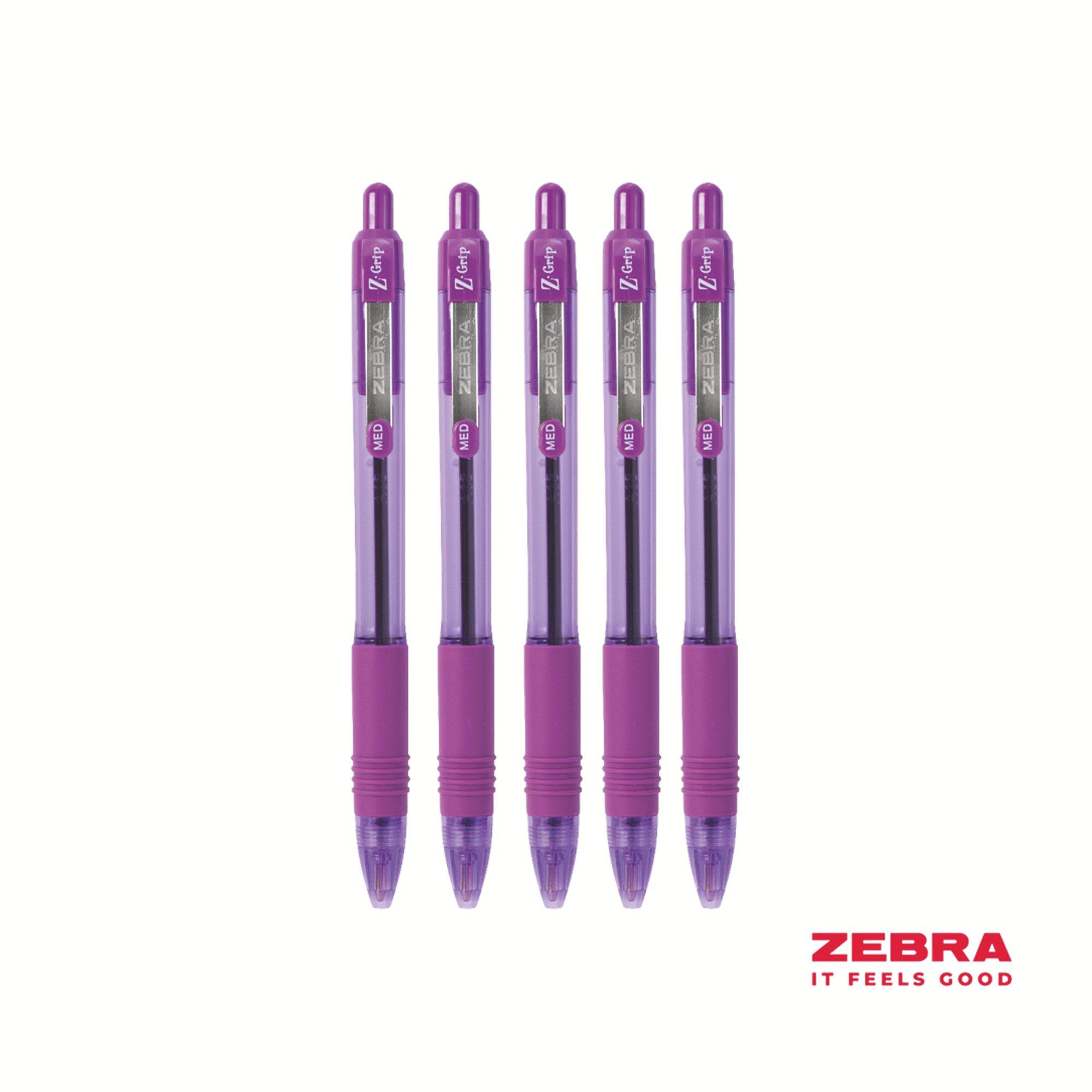 Zebra Z-Grip Smooth Retractable Ballpoint Pen Violet Ink Box 12