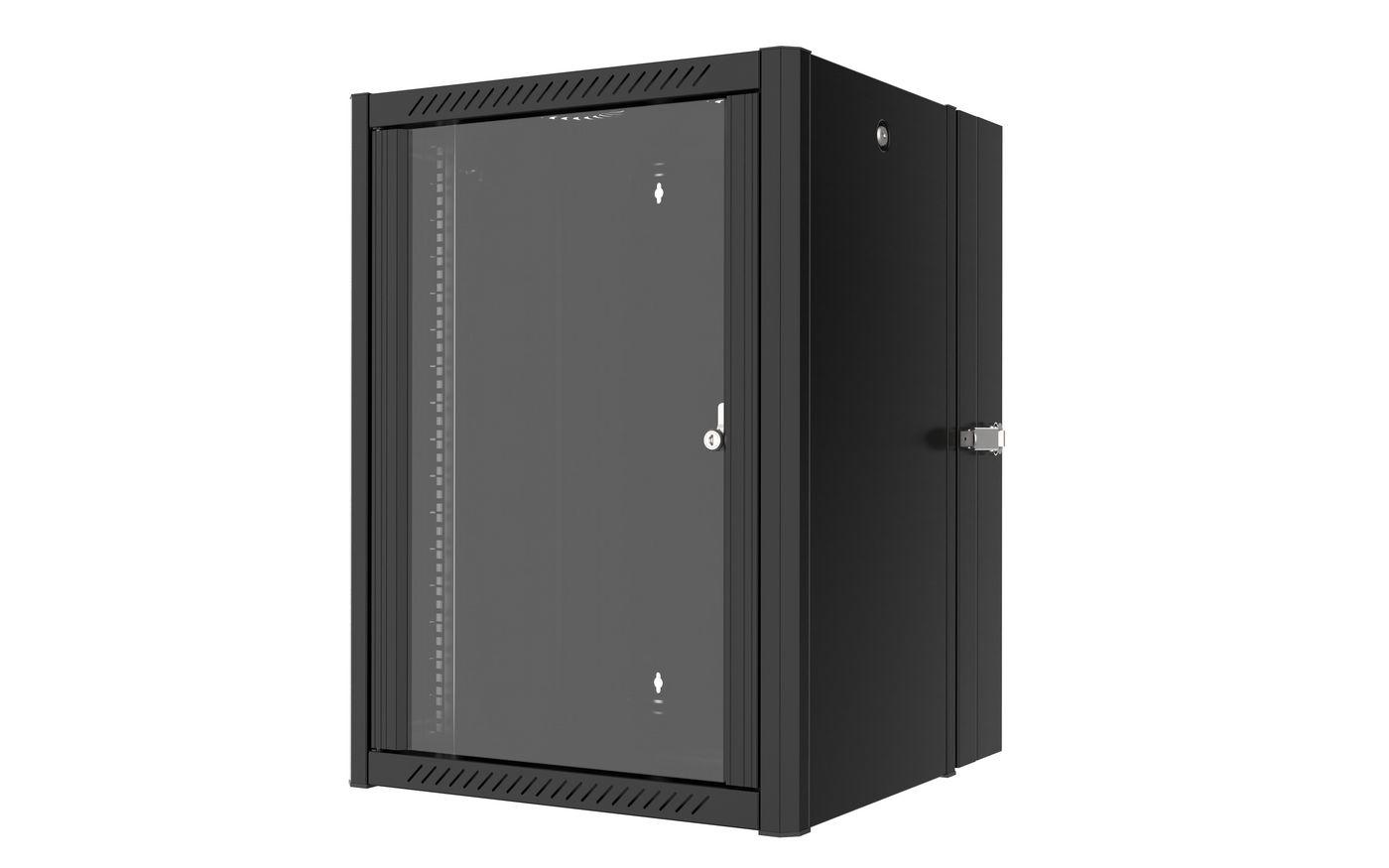 Lanview RWP16U45BL-D Rack Cabinet 16U Wall Mounted Rack Black