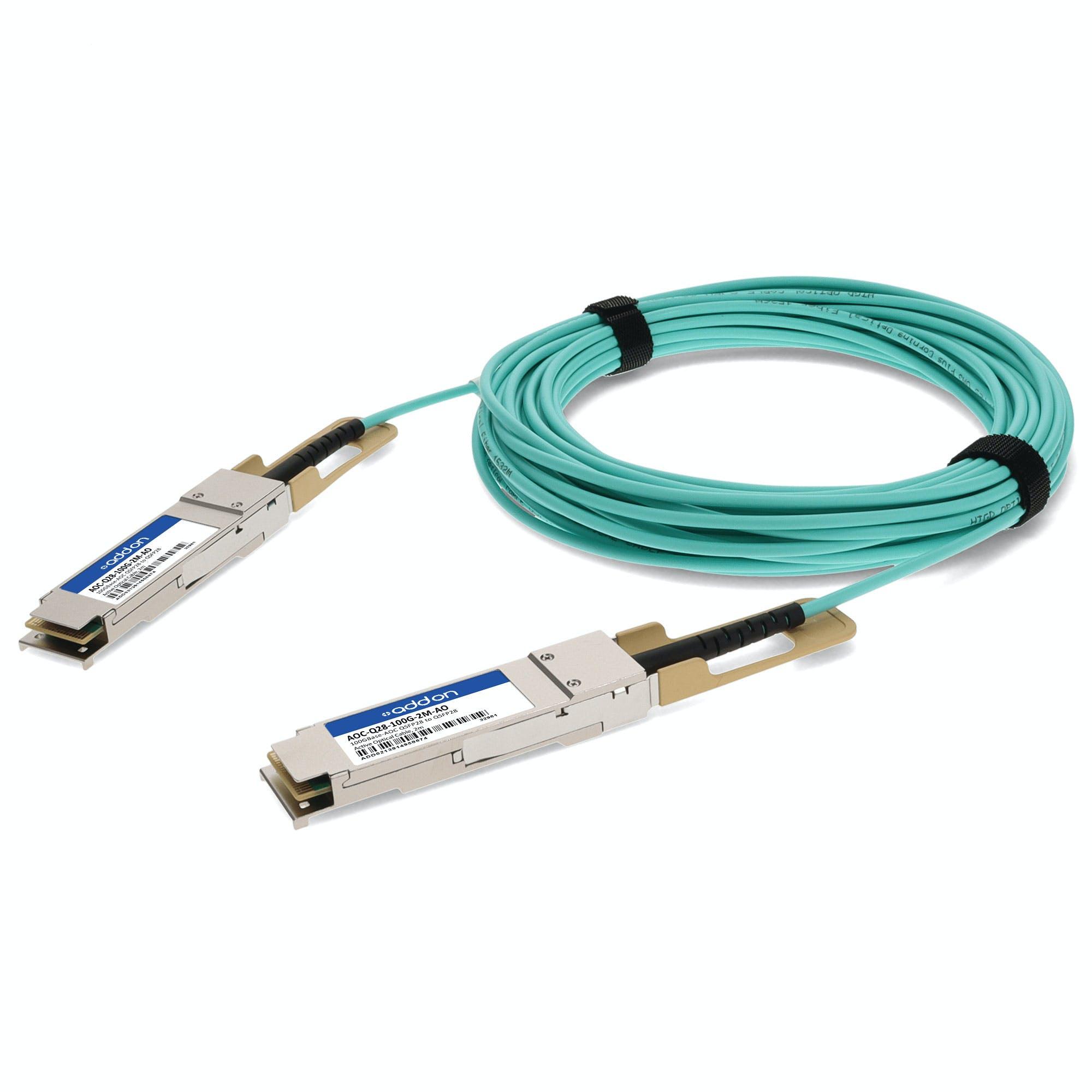 AddOn Networks AOC-Q28-100G-2M-AO fibre optic cable QSFP28 Aqua colour