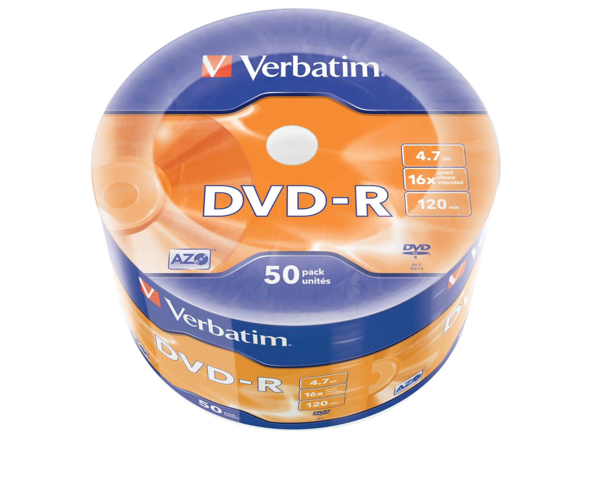 Verbatim DVD-R Matt Silver 50 Pack Wrap Spindle