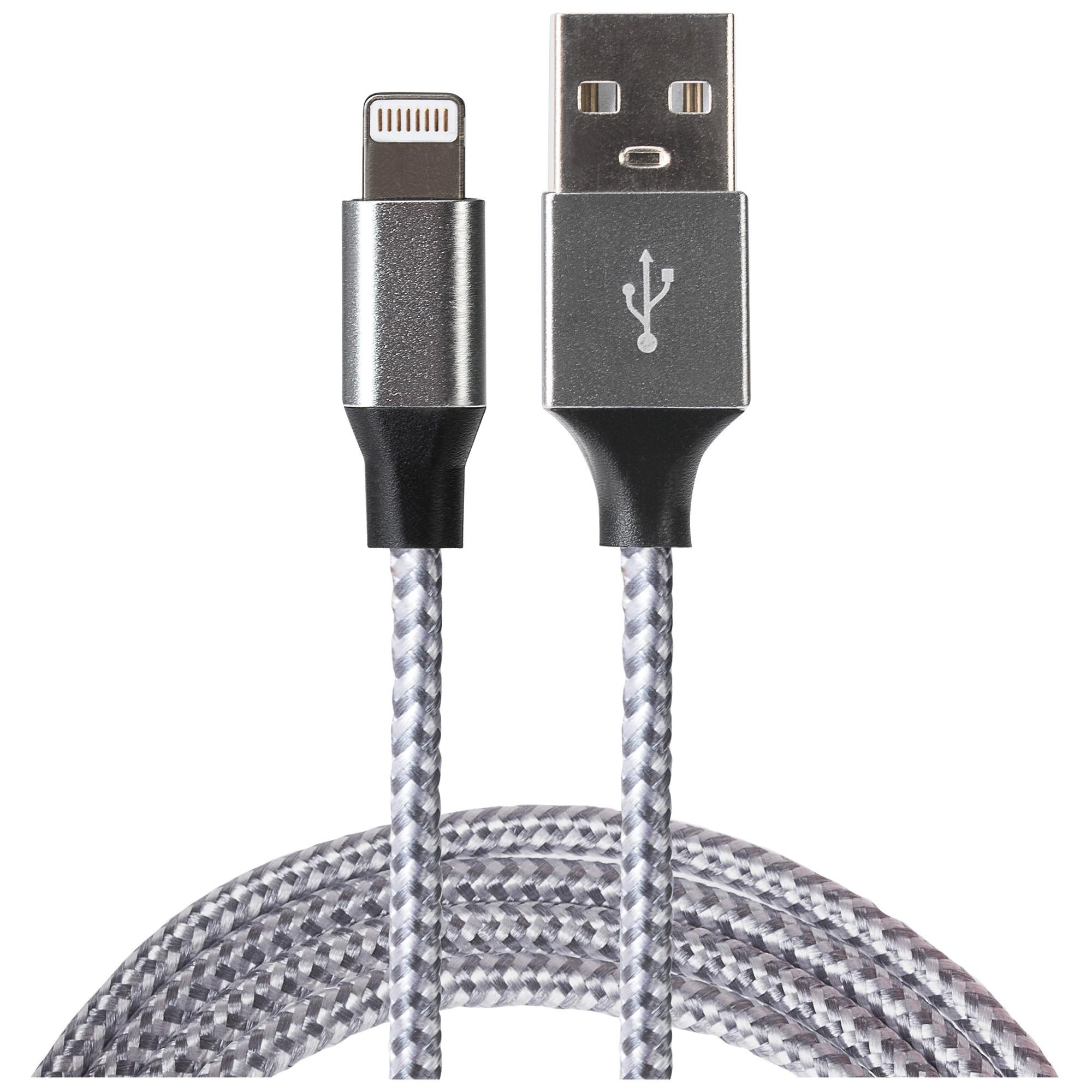 Maplin Lightning Connector to USB-A Braided Cable 1m Retail Packaging