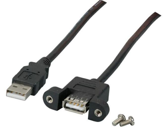 Microconnect USBAAF1PANEL05 USB cable USB 2.0 0.5 m USB A Black