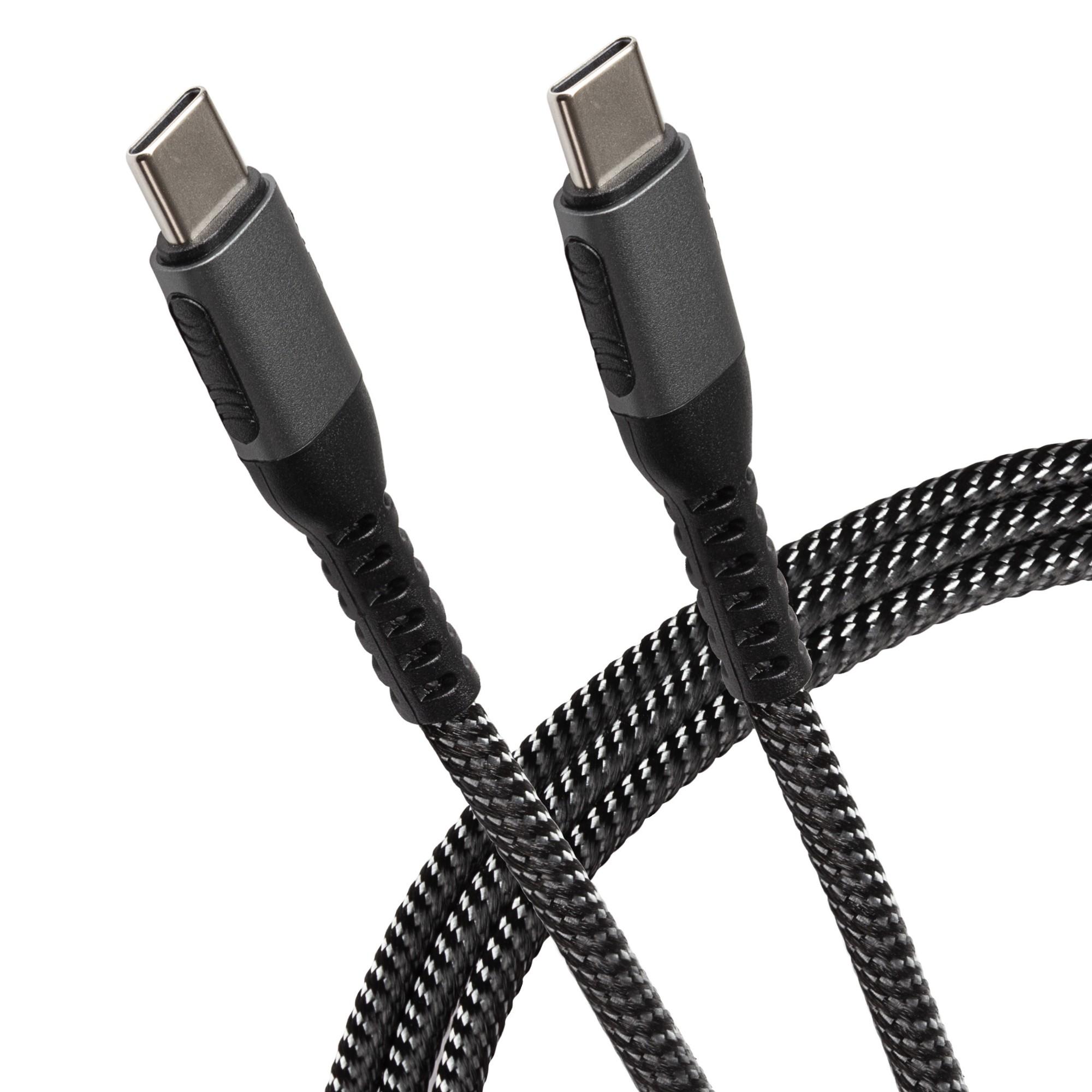 Maplin USB-C to USB-C Cable Braided 60W 1m Retail Packaged