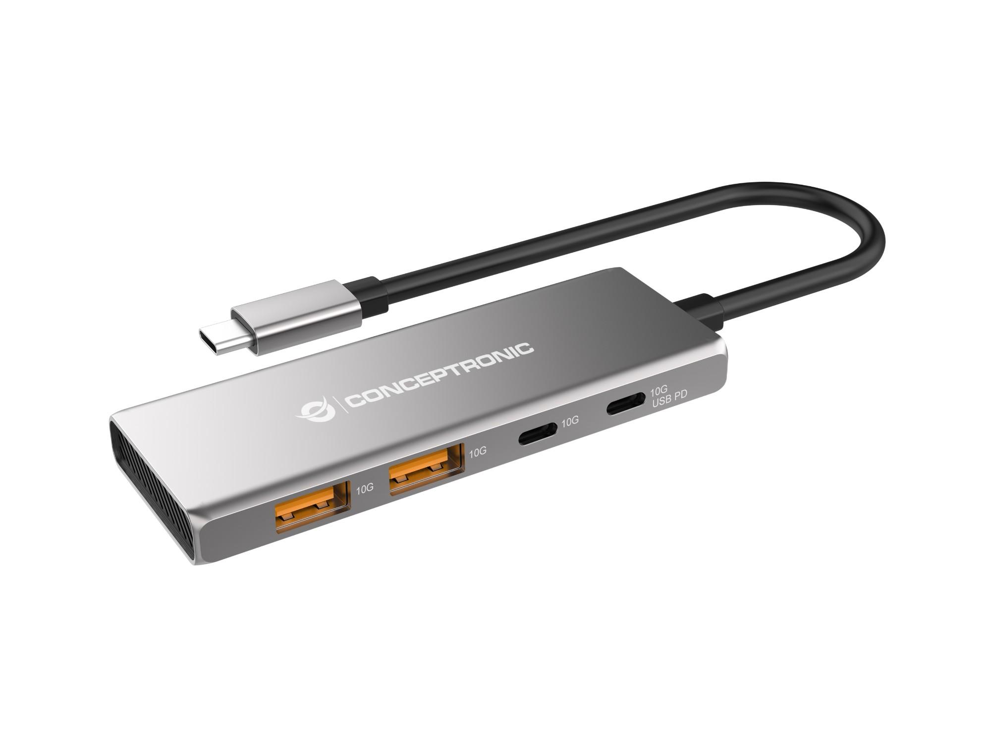 LevelOne Conceptronic HUBBIES15G 4-Port USB 3.2 Gen 2 Hub; 10Gbps; USB