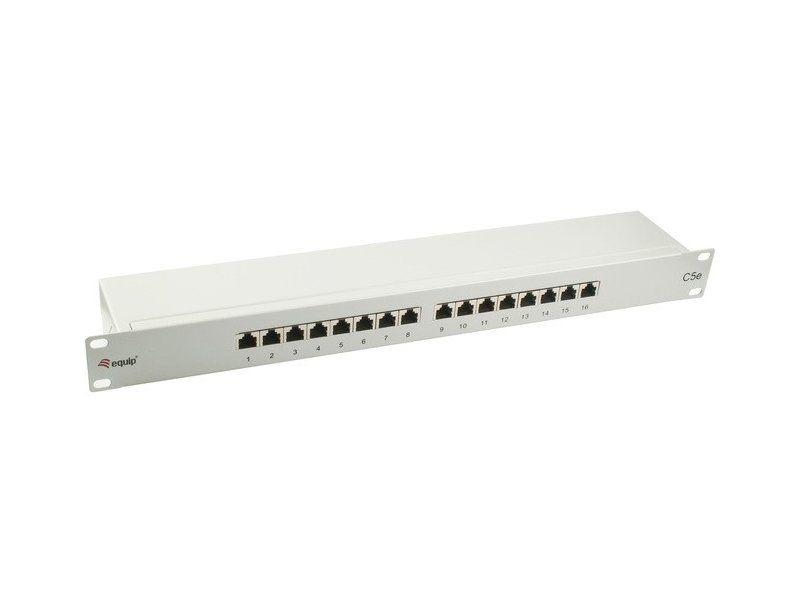 Equip 327316 Premium 16-Port Cat.5e Shielded Patch Panel. Light Grey