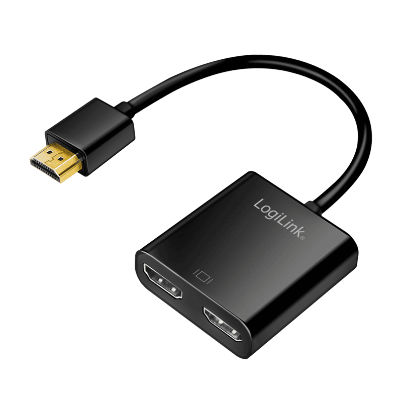 LogiLink HDMI splitter. 1x2-Port. 4K/60 Hz. EDID. HDCP. HDR. CEC. IR.