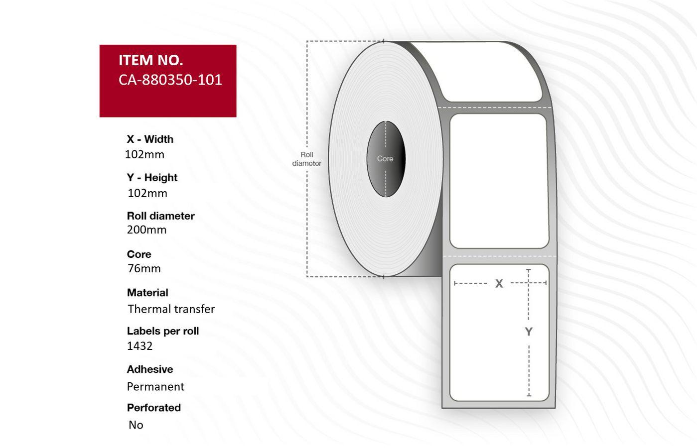 Capture CA-880350-101 Printer Label