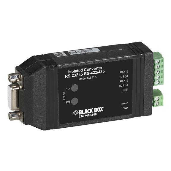 Black Box IC821A Serial converter/repeater/isolator RS-232 RS-422/485