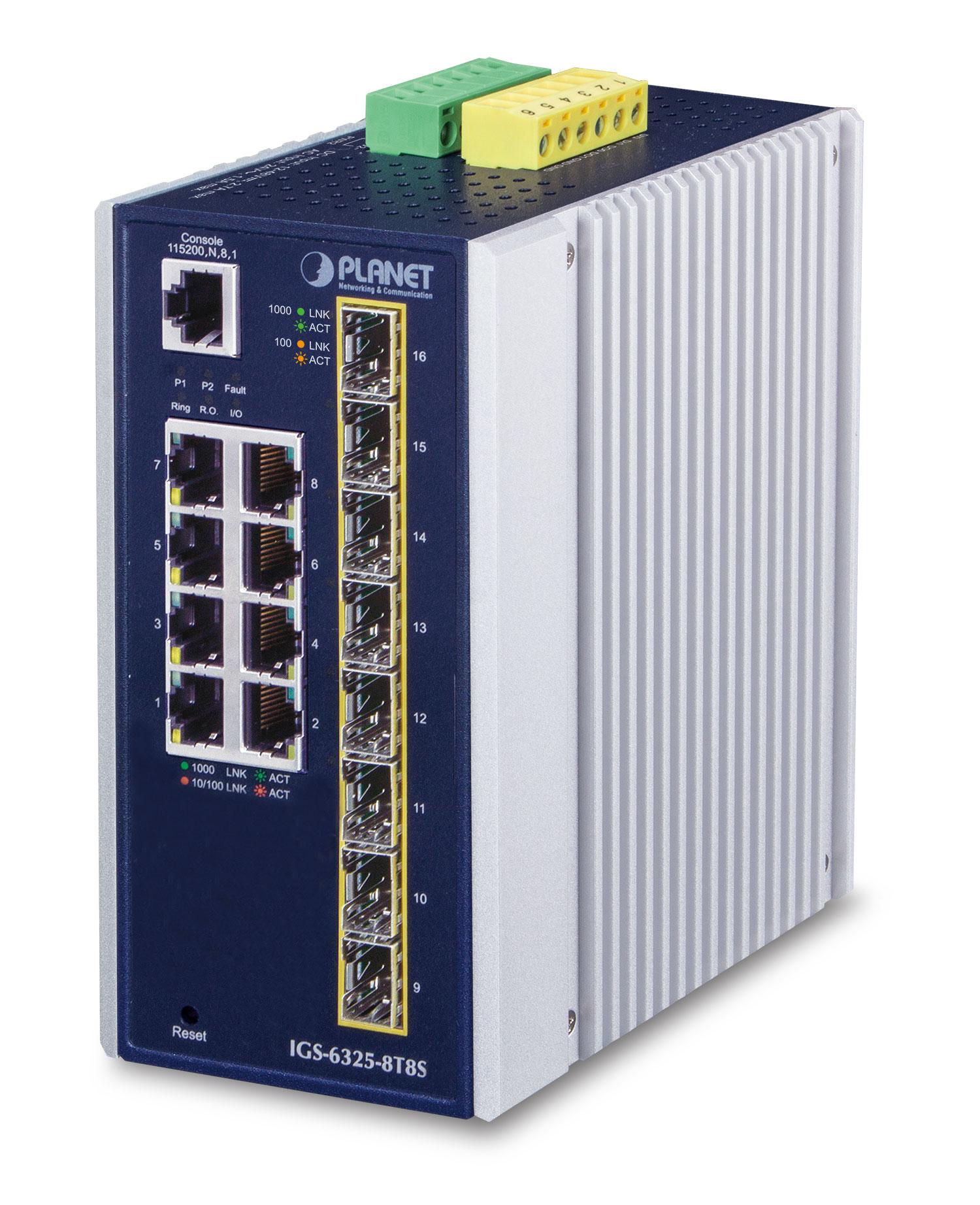 PLANET IP30 Industrial L3 8-Port Managed Gigabit Ethernet (10/100/1000