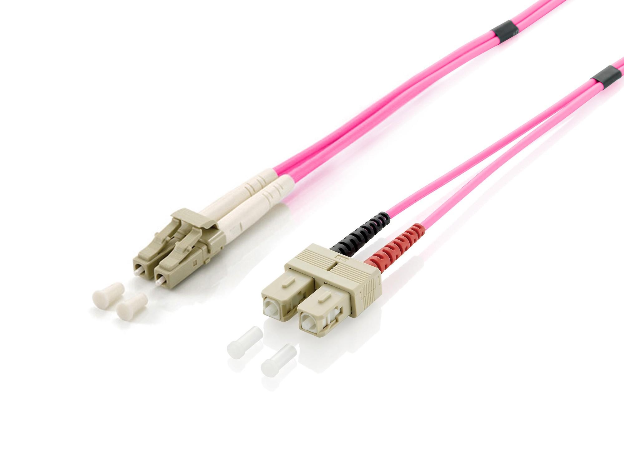 Equip LC/SC Fiber Optic Patch Cable. OM4. 15m