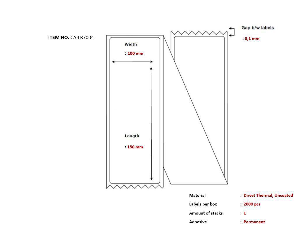 Capture CA-LB7004 printer label